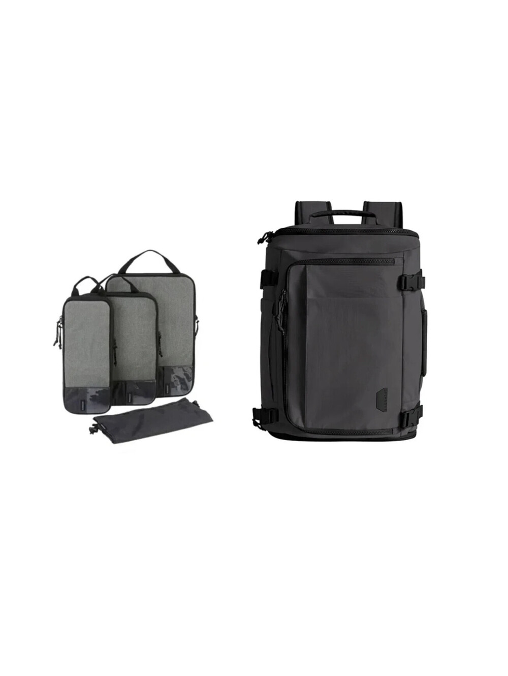 BAGSMART Blast 38L Travel Backpack Gray with 4 Compression Cubes NEW